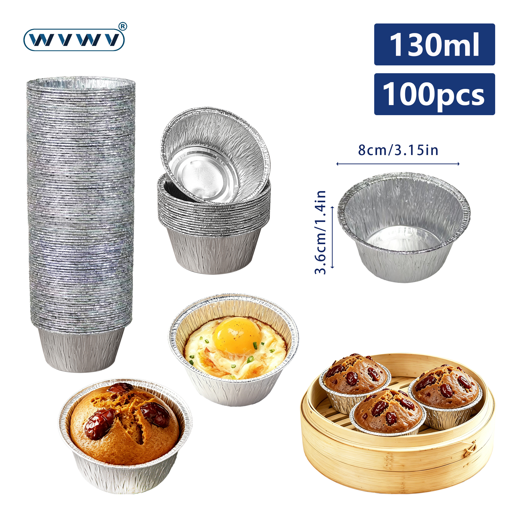 Power Tools Aldi - 100Pcs/130Ml Mini Aluminum Foil Cake Cups