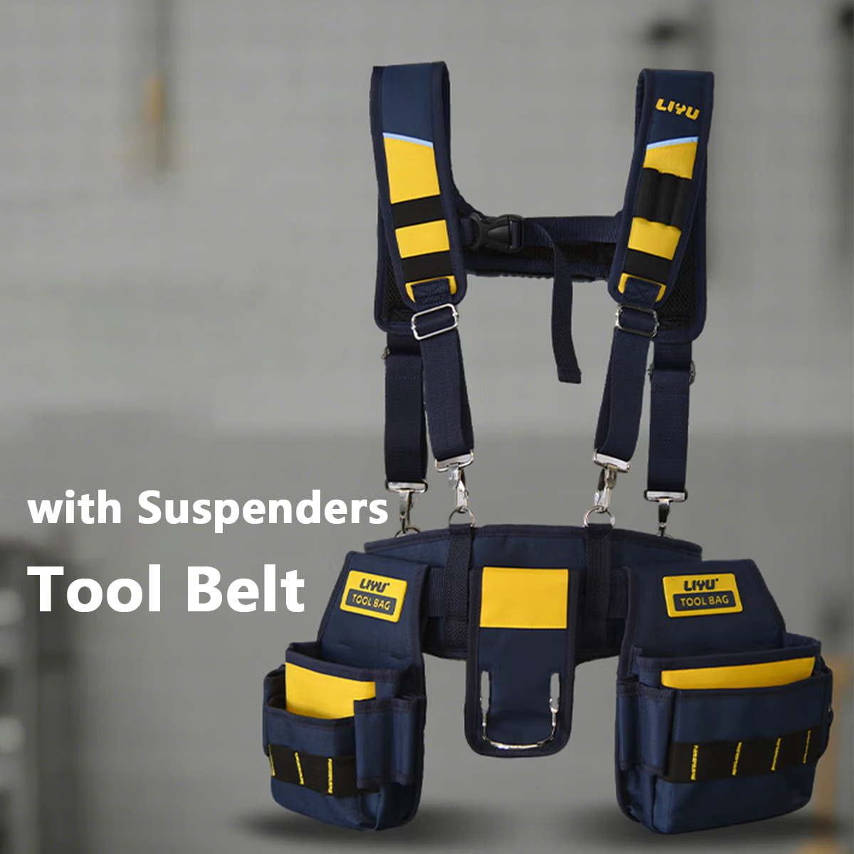 Power Tools Band - LIYU Tool Belt with Suspenders, 600D