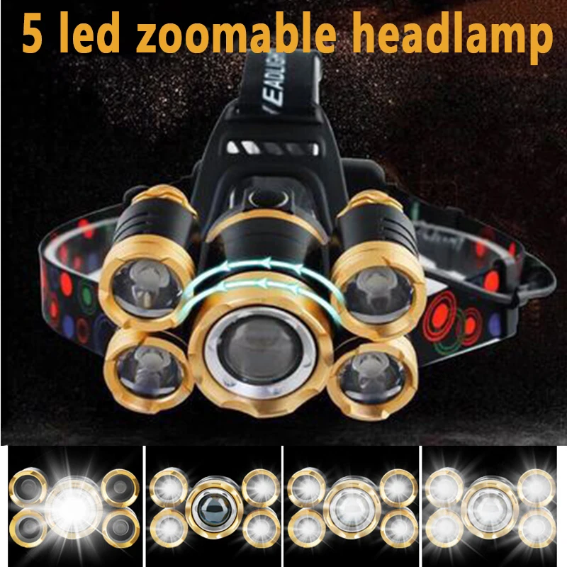 5LED T6 Head Lamp Zoom Flashli - Power Tools Zoom avaliação e preço