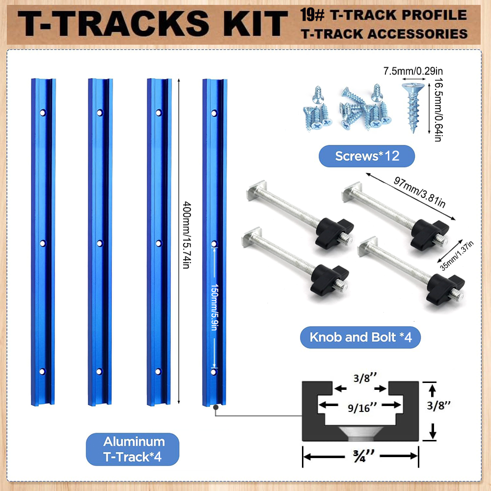 Woodworking 19# T-track Kit an - Power Tools Aldi avaliação e preço