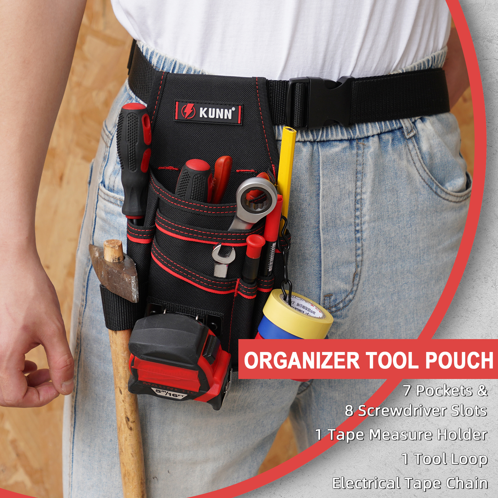 Electrician Tool Pouch with Be - Power Tools Band avaliação e preço