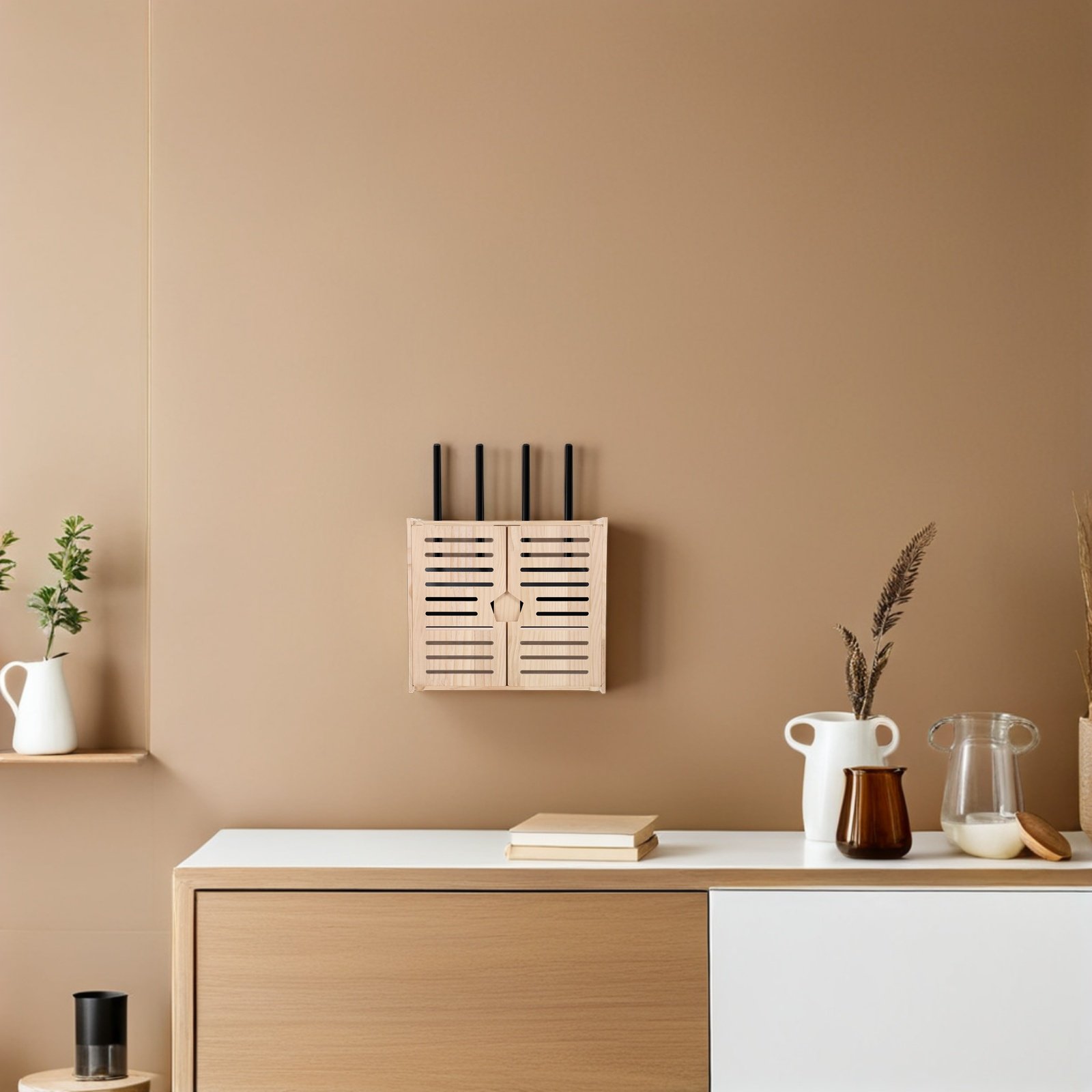 Wooden WiFi Router Storage Box - Power Tools Holder avaliação e preço