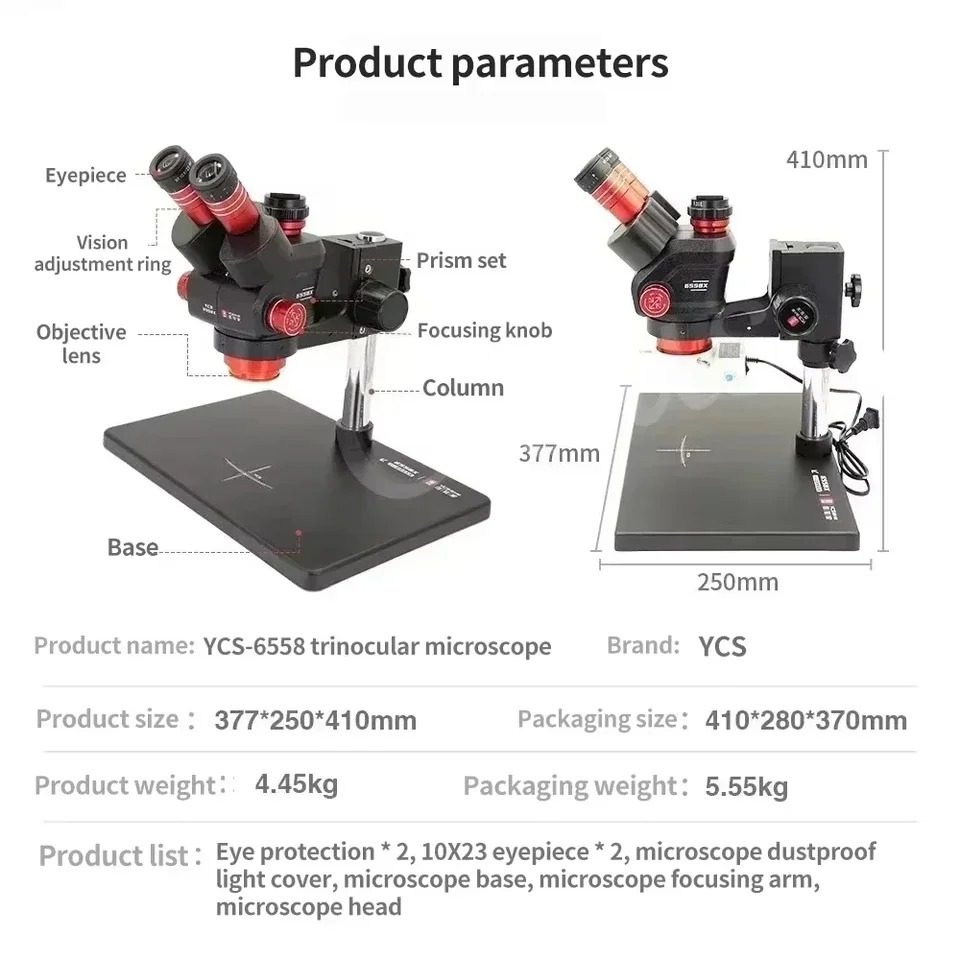 YCS 6558X Trinocular Microscop - Power Tools Zoom avaliação e preço