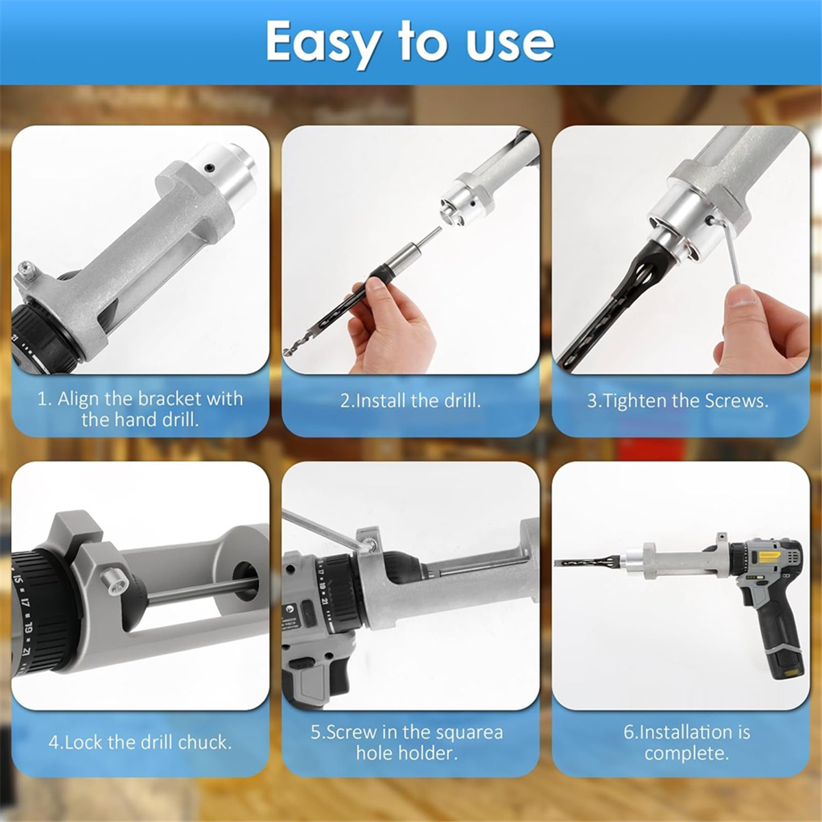 ABNJ Square Hole Drill Bit Ada - Power Tools Holder avaliação e preço