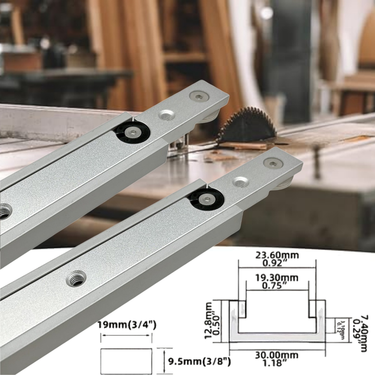1 Set Aluminium Alloy T-tracks - Scroll Saw Bench avaliação e preço