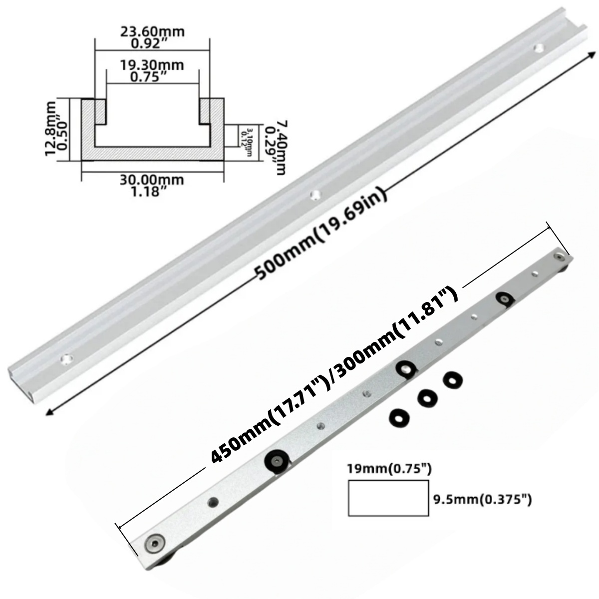 1 Set Aluminium Alloy T-tracks - Scroll Saw Bench avaliação e preço