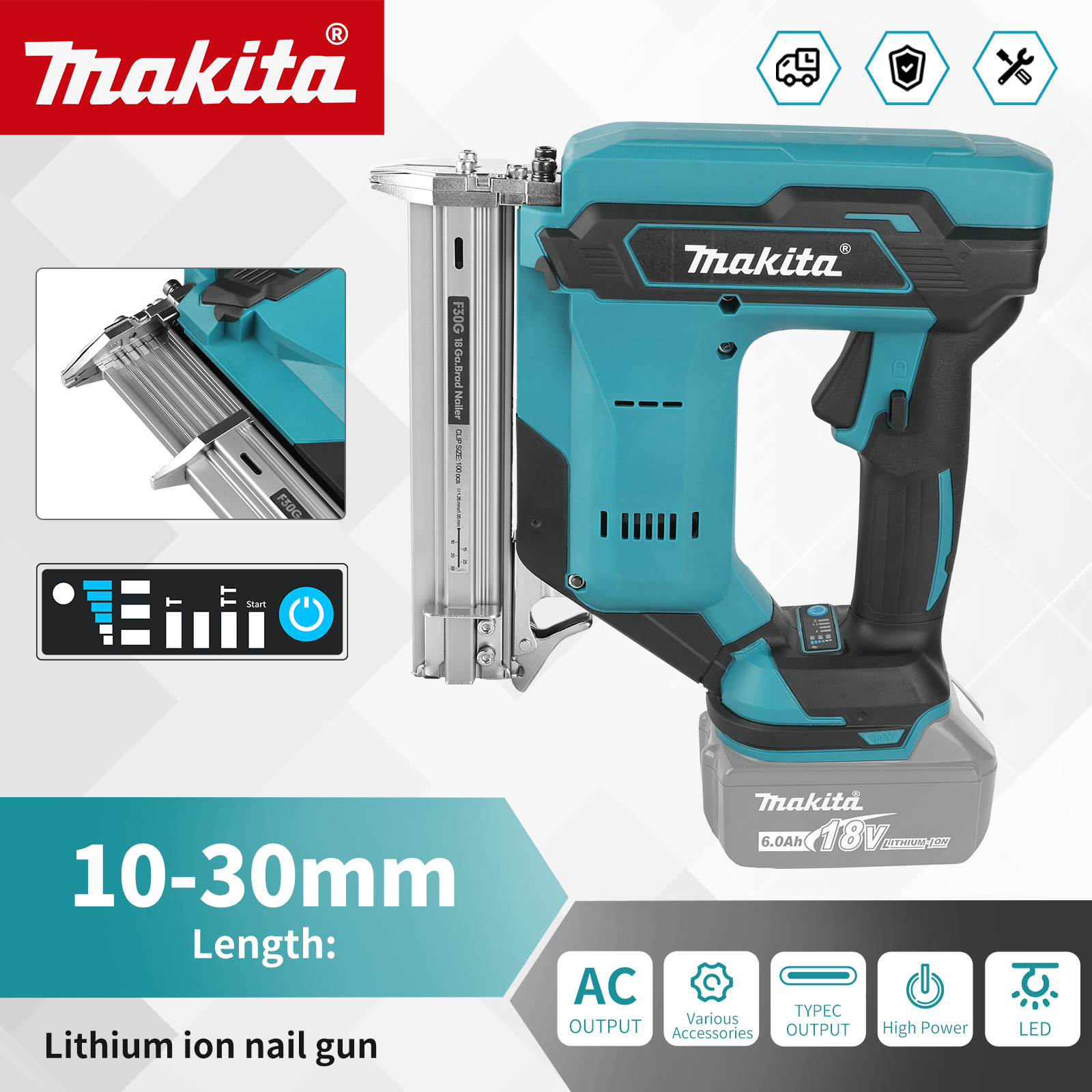 Makita F30 Cordless Nailer 18V - Power Tools Lowes avaliação e preço